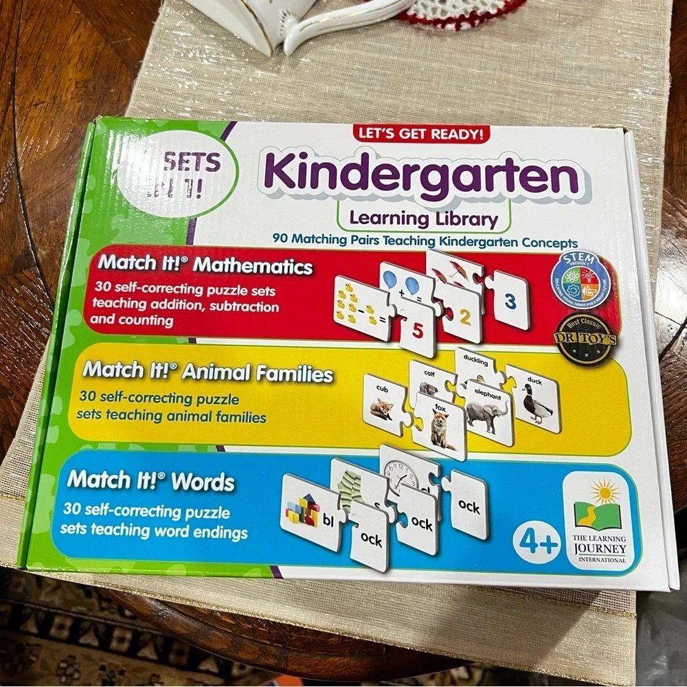 Kindergarten Learning Library 3 Sets in 1 Mathematics Animal Families And Words